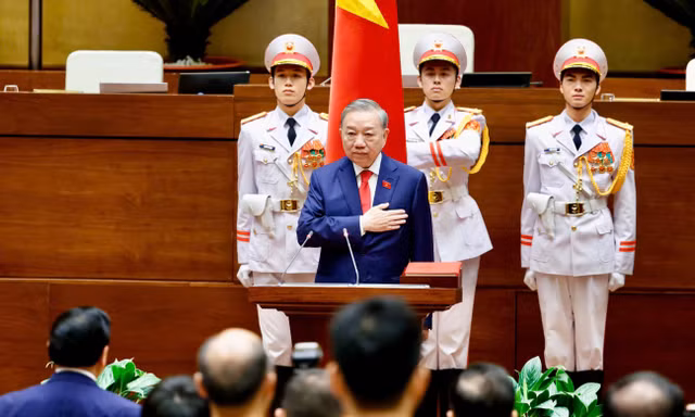 Toàn cảnh Tổng Bí thư Tô Lâm thực hiện Lễ tuyên thệ nhậm chức Chủ tịch nước