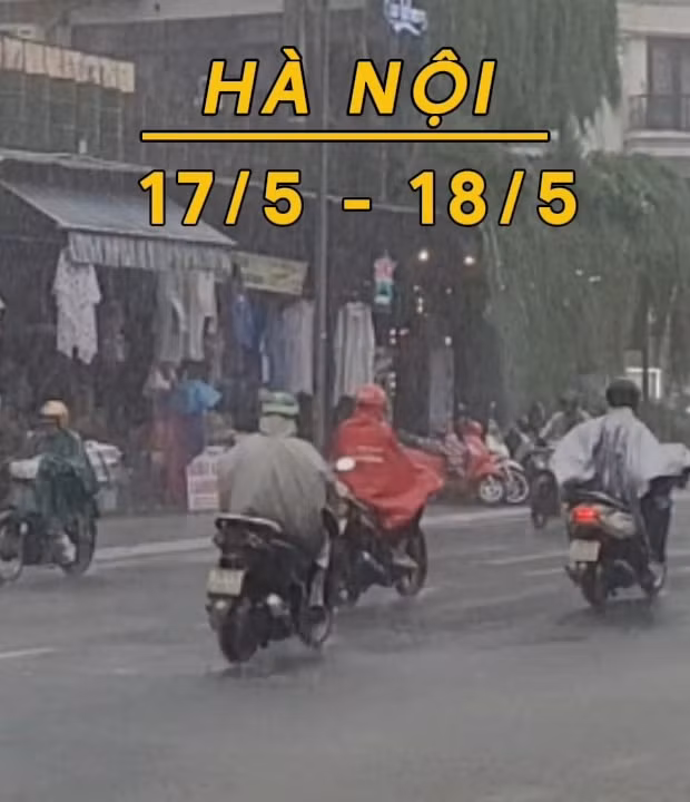 Bản tin Dự báo Thời tiết Hà Nội (17 - 18/5): Mưa lớn gia tăng, nền nhiệt giảm 5 độ C
