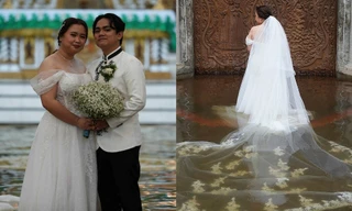 Cặp đôi ở Philippines làm đám cưới giữa trận lụt, gợi nhớ phim “Siêu giàu châu Á”