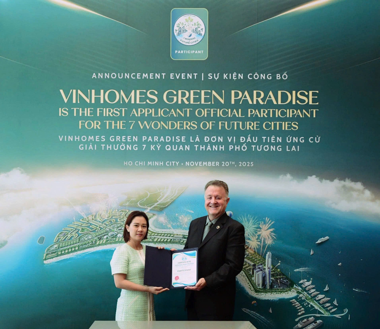 Vinhomes Green Paradise được công nhận là ứng viên đầu tiên của '7 kỳ quan đô thị tương lai' thế giới