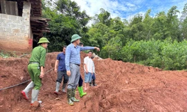 Xuất hiện vết nứt lớn trên sườn dốc ở Phú Thọ, di dời 84 người dân