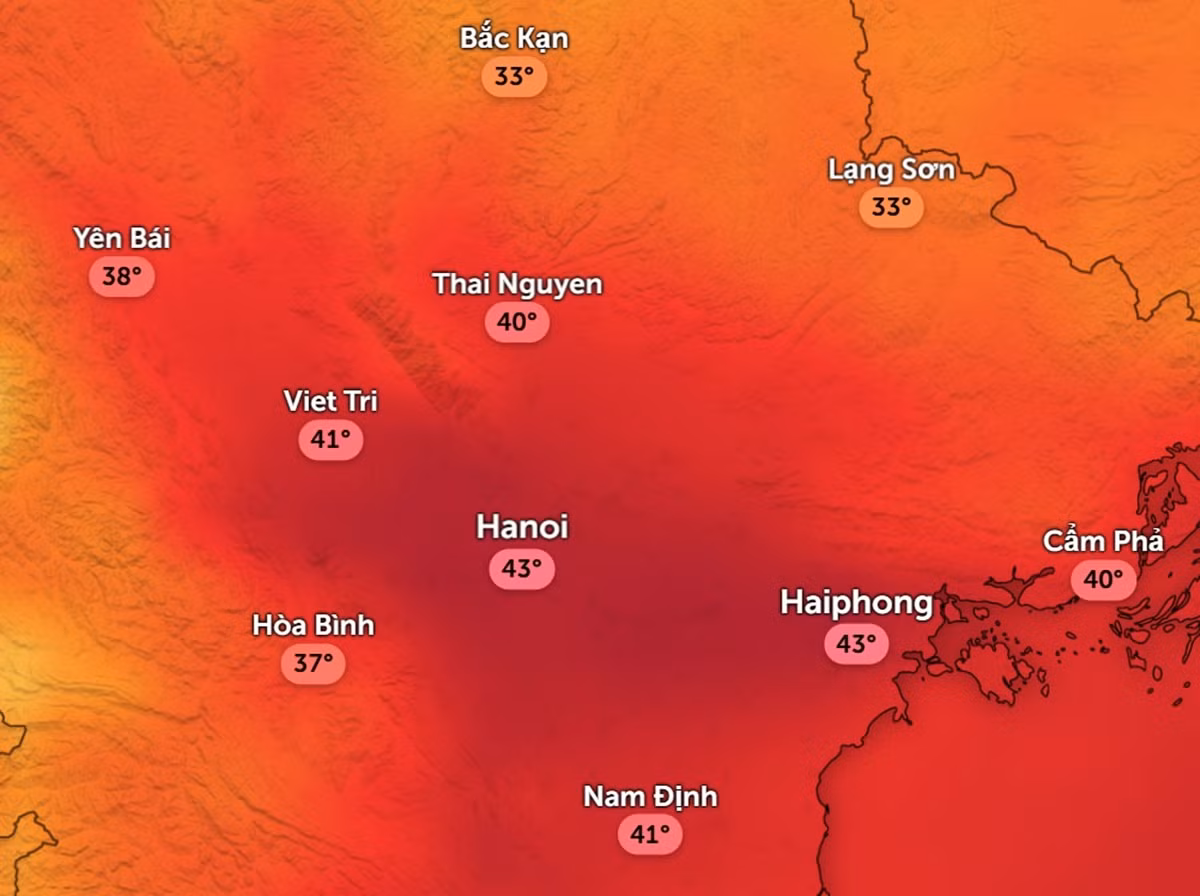 nắng nóng tại Hà Nội ngày 15/6