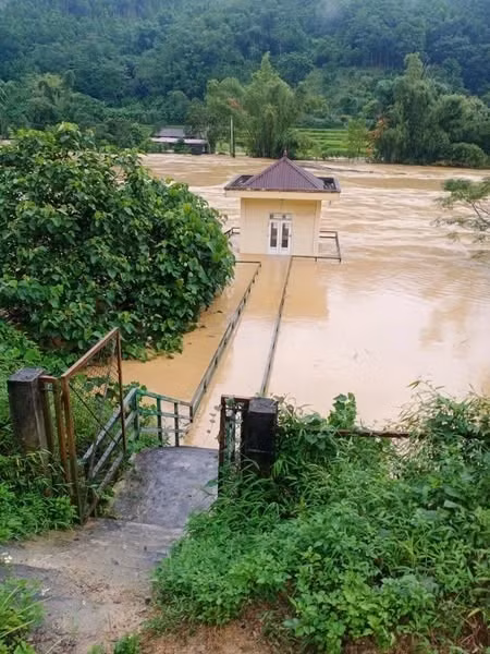 Trạm Thuỷ văn Vân Mịch (Lạng Sơn) lúc 13h30 ngày 7/10. Ảnh: Trạm Thuỷ văn Vân Mịch.