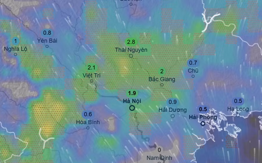 Mưa rào trong thời điểm chuyển mùa ở miền Bắc