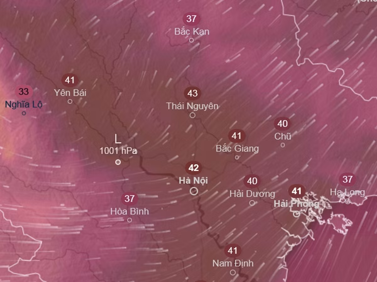 Nhiệt độ cảm nhận ở Hà Nội có thể vượt 40 độ vào cuối tuần.