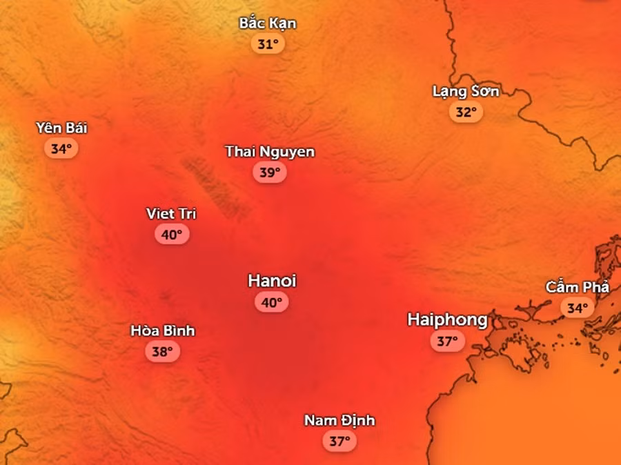 Nhiệt độ cảm nhận ở Hà Nội có thể vượt 40 độ C trong đợt nóng mới