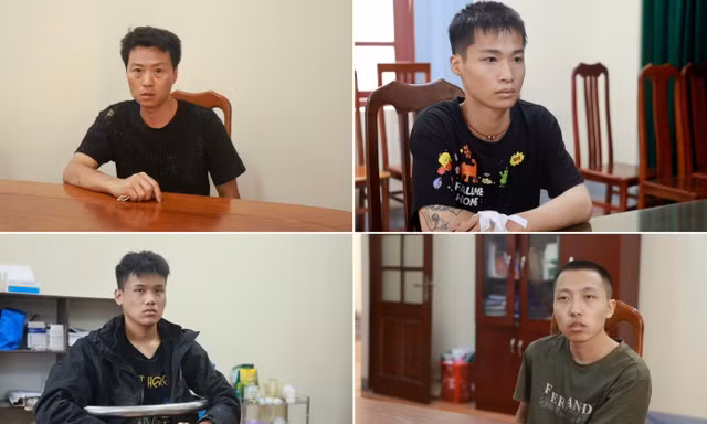 Bốn nghi phạm liên quan đến vụ án ở Lạng Sơn. 