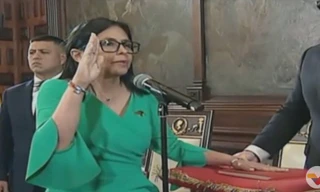 Bà Delcy Rodriguez tuyên thệ nhậm chức tổng thống lâm thời Venezuela