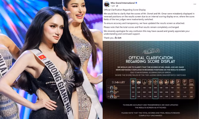 MGI All Stars đính chính lỗi sai điểm, Hoa hậu Hương Giang hẹn fan ngày trở về