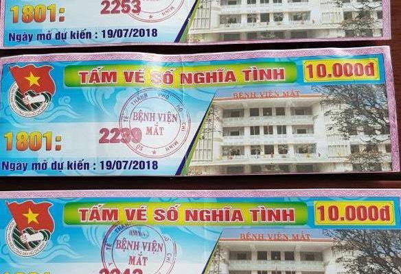 Vé số do bệnh viện Mắt TPHCM phát hành