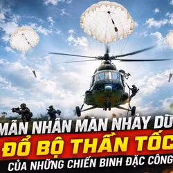 Mãn nhãn màn nhảy dù, đổ bộ thần tốc của những chiến binh đặc công