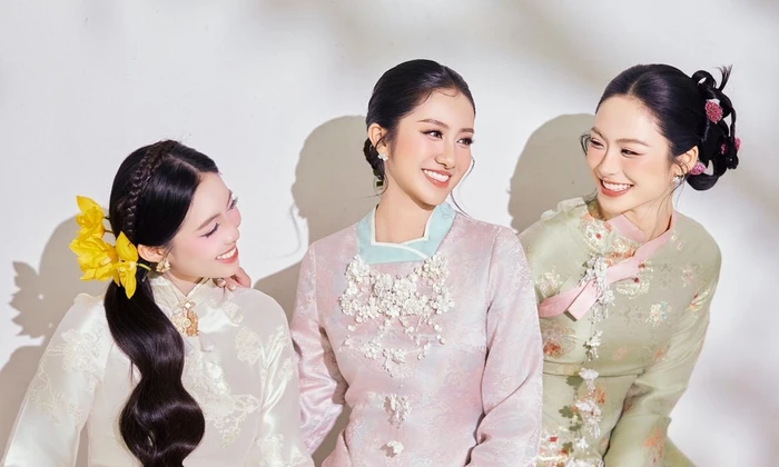 Top 3 Hoa hậu Việt Nam 2024 thướt tha cùng áo dài đón Tết Bính Ngọ 2026