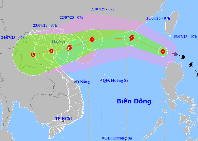 Bão Wipha vào Biển Đông, hướng về miền Bắc - Bắc Trung Bộ - Ảnh 1.