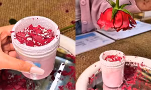 Thức uống đang “khuấy đảo” mùa Hè Bangkok: Latte hoa hồng "băng giá" -196°C