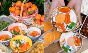 “Ngôi sao" ẩm thực mùa Thu: Chè hồng dầm khiến giới trẻ mê mẩn vì "ê hề" topping