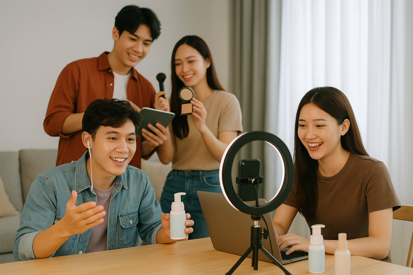 Ng&agrave;y c&agrave;ng c&oacute; nhiều bạn trẻ lựa chọn c&ocirc;ng việc kinh doanh online tr&ecirc;n c&aacute;c nền tảng số. Ảnh minh họa: AI