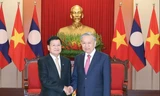 Tổng Bí thư Tô Lâm chúc mừng Tổng Bí thư Lào Thongloun Sisoulith