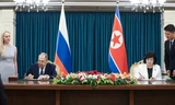 Ngoại trưởng Nga Sergei Lavrov và người đồng cấp Triều Tiên Choe Son-hui. (Ảnh: BNG Nga)