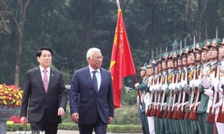 Chủ tịch nước Lương Cường chủ trì lễ đón Chủ tịch Hội đồng châu Âu