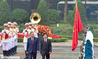 Tổng Bí thư Tô Lâm chủ trì lễ đón Tổng Bí thư, Chủ tịch nước Lào Thongloun Sisoulith