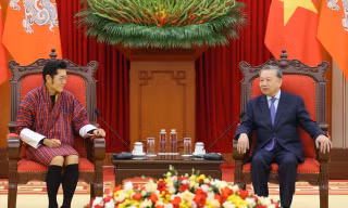 Tổng Bí thư Tô Lâm tiếp Quốc vương Bhutan