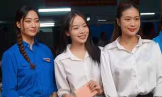 Hoa hậu Thanh Thủy, Tiểu Vy, Á hậu Ngọc Hằng đi bỏ phiếu từ 6h sáng