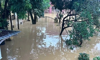 Biệt thự của ca sĩ Long Nhật ở Huế ngập gần hết cổng 