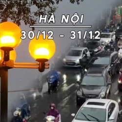 Ngày cuối năm Hà Nội mưa rải rác, trời rét