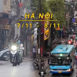 Hà Nội sáng sớm trời lạnh, có lúc có mưa