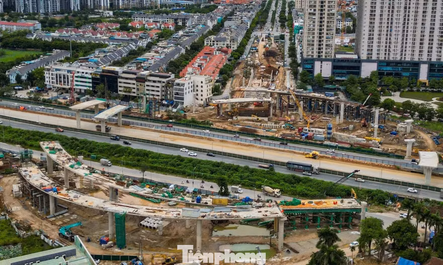 Toàn cảnh nút giao gần 2.400 tỷ đồng đang thành hình ở cửa ngõ phía Tây Hà Nội