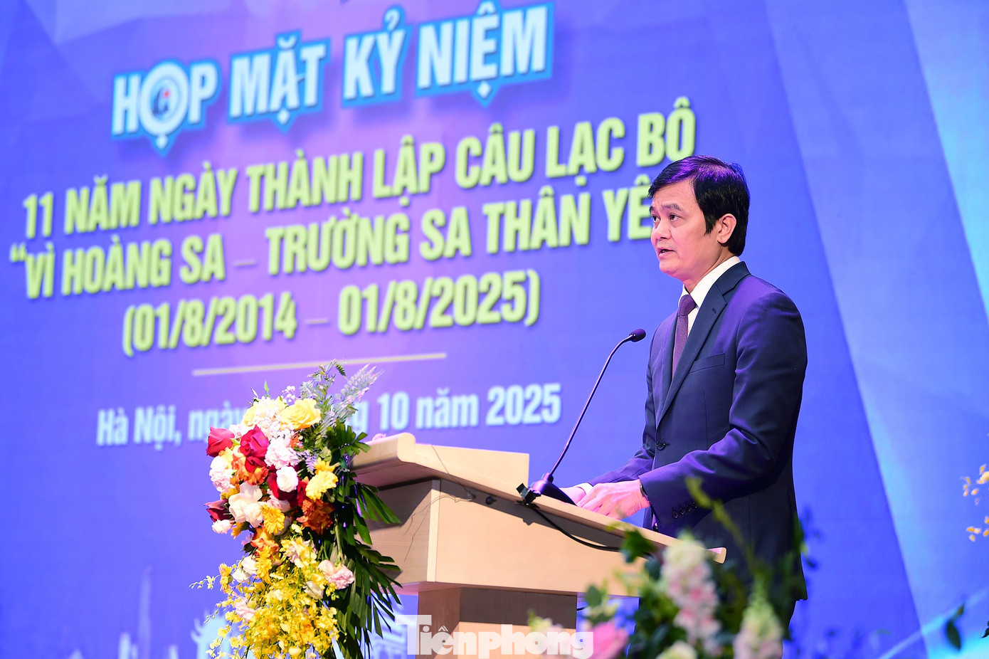 Anh Bùi Quang Huy phát biểu tại chương trình. Ảnh: Xuân Tùng tp-biendao9.jpg