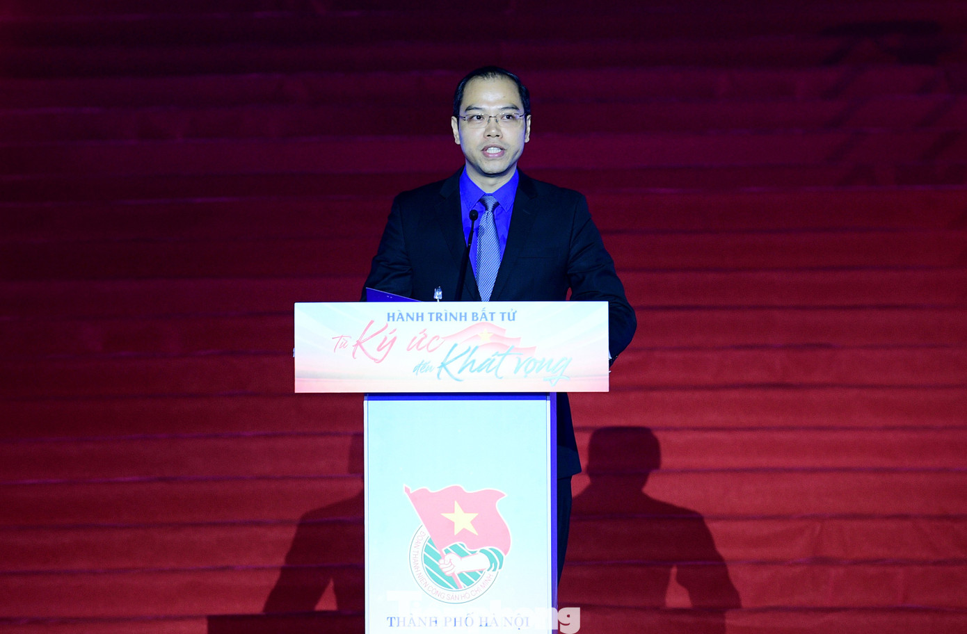 Anh Nguyễn Tiến Hưng phát biểu tại chương trình. Ảnh: Xuân Tùng tp-kyuc-khatvong-hanoi3.jpg