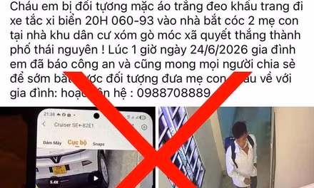 Công an Thái Nguyên bác thông tin 2 mẹ con bị bắt cóc