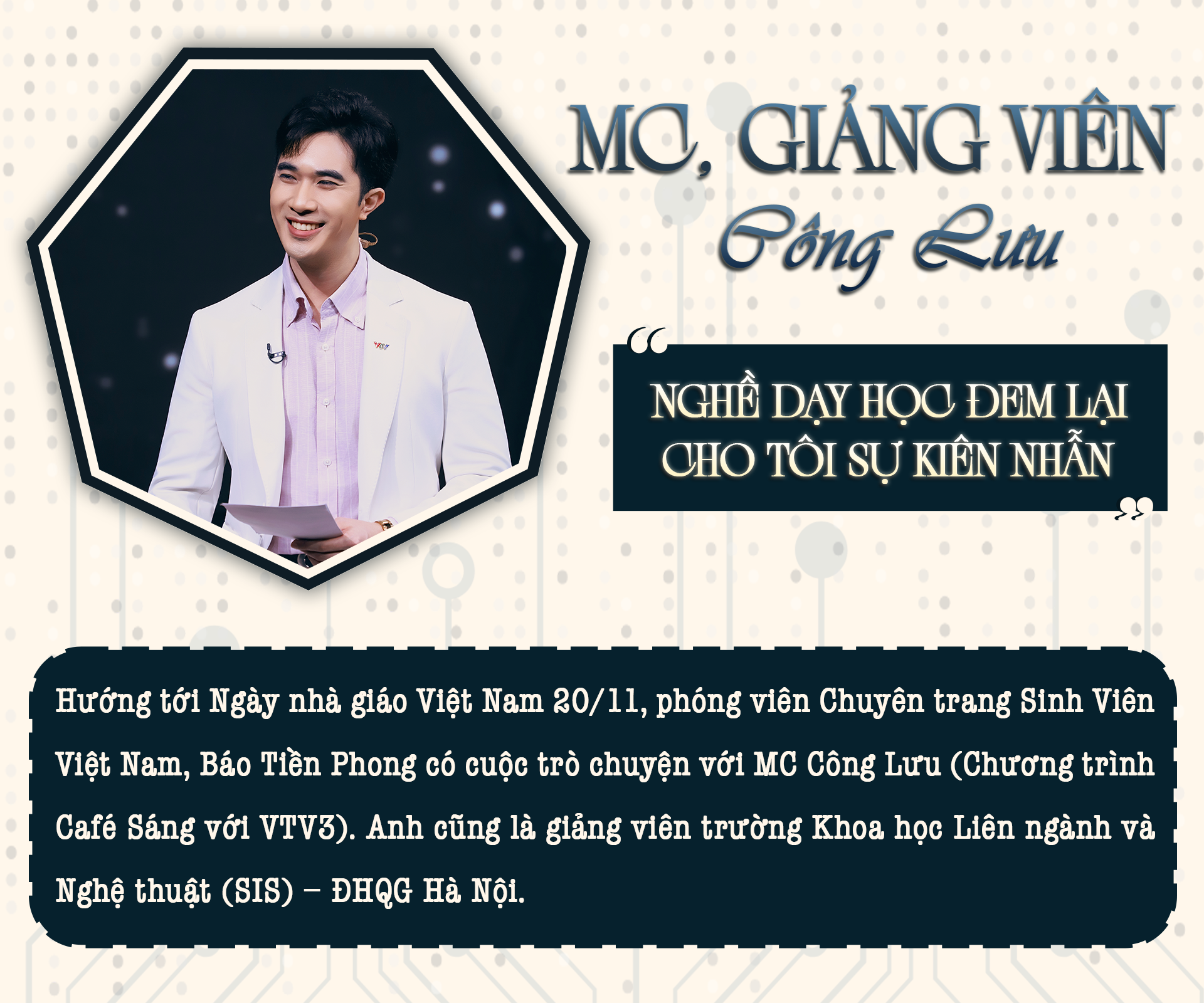 MC, giảng viên Công Lưu: Nghề dạy học đem lại cho tôi sự kiên nhẫn