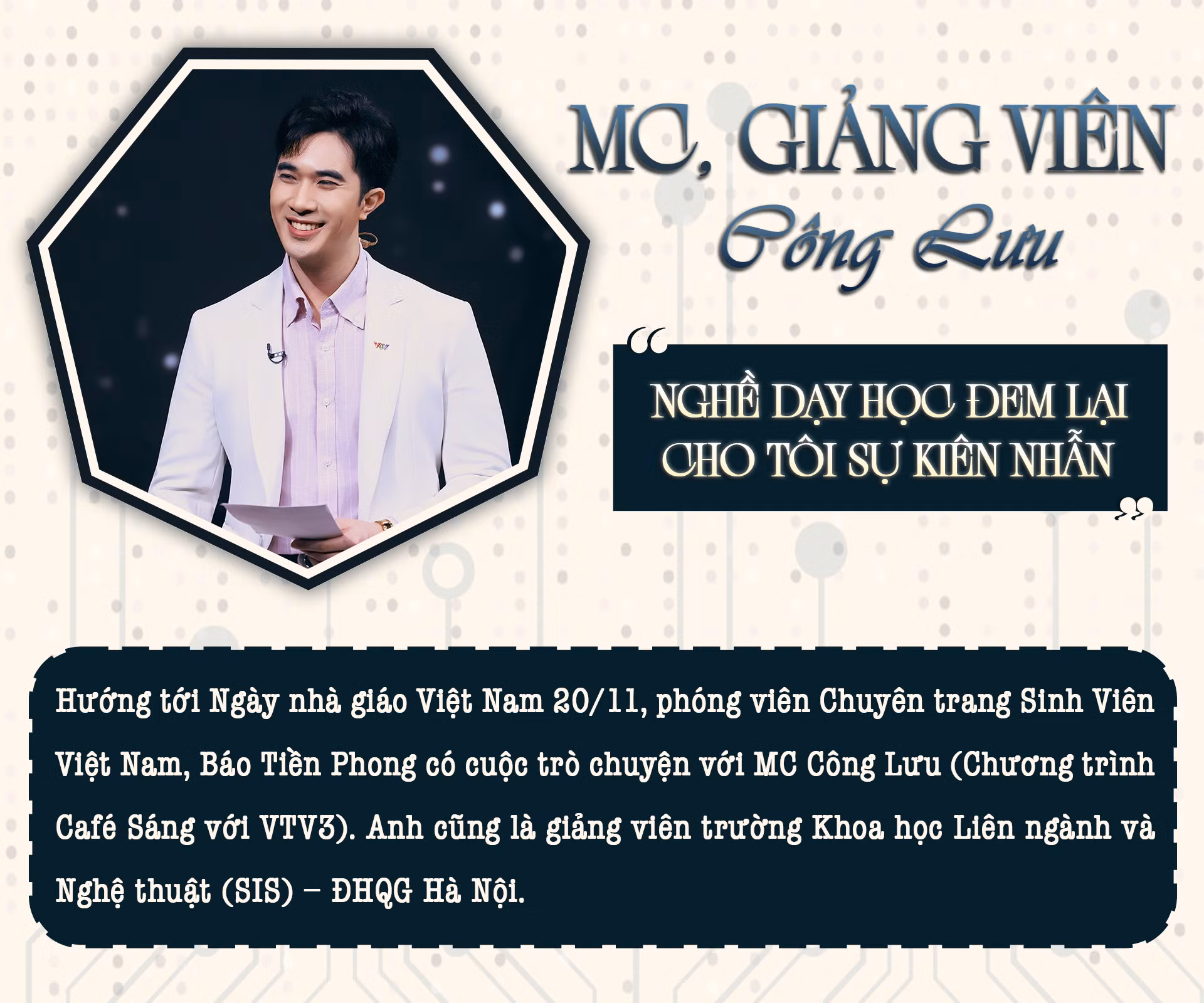 MC, giảng viên Công Lưu: Nghề dạy học đem lại cho tôi sự kiên nhẫn
