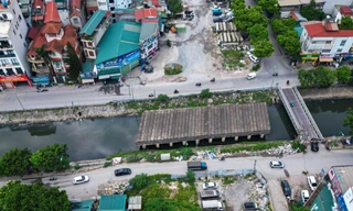 Cây cầu trên tuyến đường nghìn tỷ ở Hà Nội tái thi công sau nhiều năm bỏ hoang