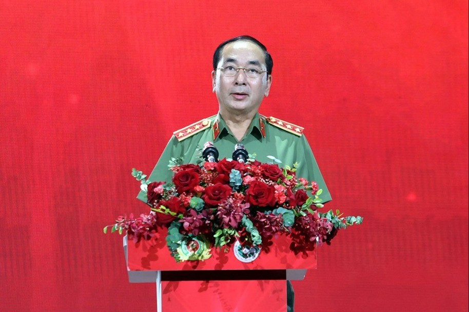 Thượng tướng Trần Quốc Tỏ - Thứ trưởng Bộ Công an phát biểu tại chương trình. k-ha2354-4871.jpg