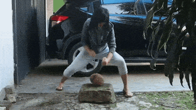 Sức mạnh khủng khiếp của nữ võ sĩ tay không đấm nát sầu riêng