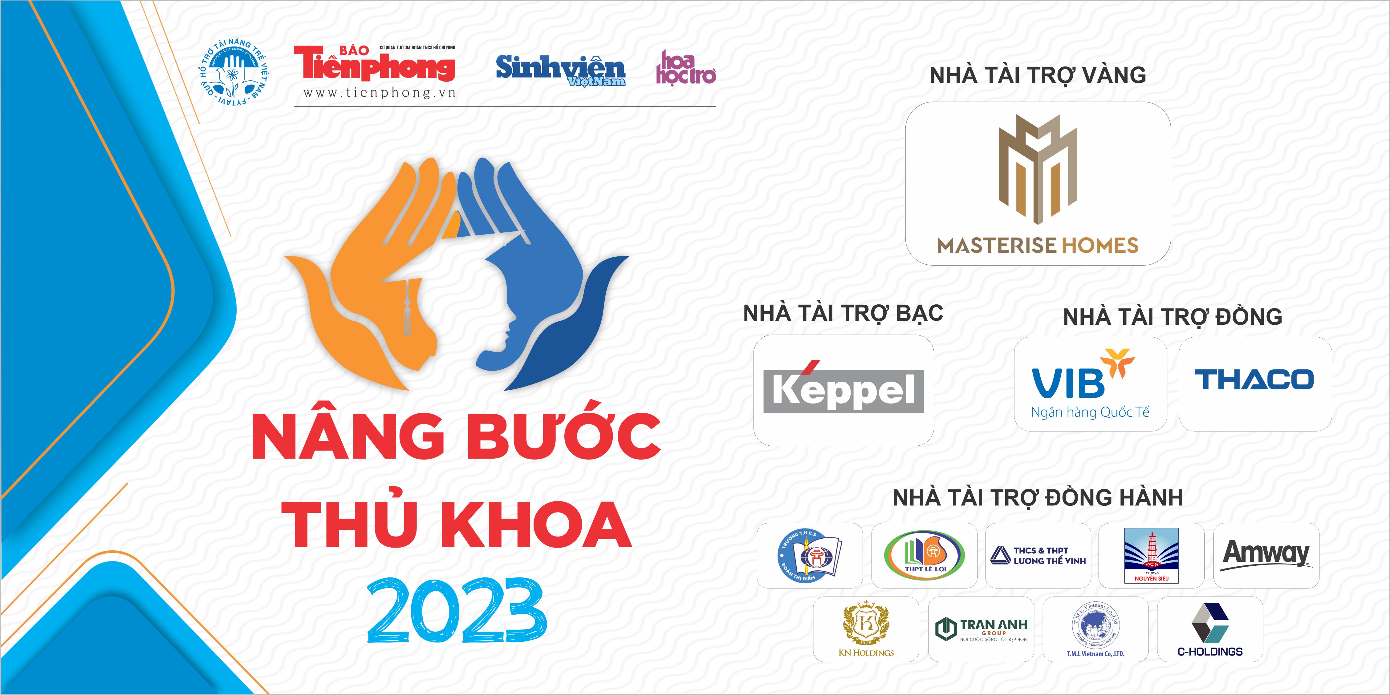 Cụm logo nâng bước thủ khoa 2023