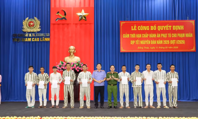 Đồng Tháp: Hơn 560 phạm nhân được giảm án dịp Tết