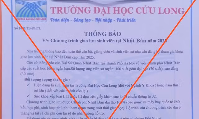 Giả thông báo 'học bổng toàn phần' tại Nhật để lừa đảo