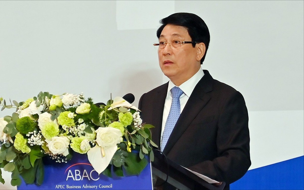 Chủ tịch nước Lương Cường phát biểu khai mạc Kỳ họp thứ 3 Hội đồng Tư vấn Kinh doanh APEC (ABAC III). chu-tich-nuoc-4.jpg