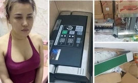 Hoài DJ và tang vật vụ án.