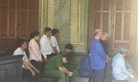 Các bị cáo tại phiên tòa.