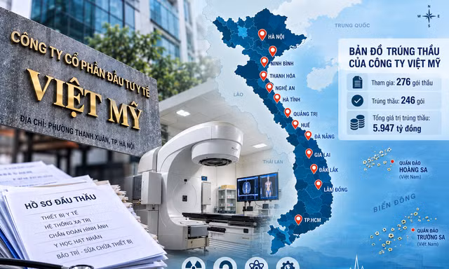 Bản đồ trúng thầu trải khắp các tỉnh, thành của Công ty Việt Mỹ