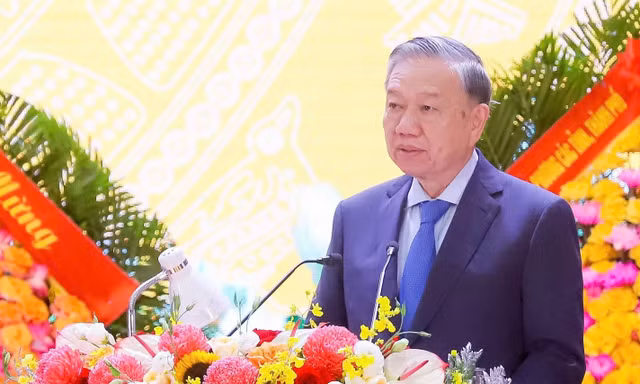 Tổng Bí thư Tô Lâm phát biểu tại lễ kỷ niệm. (Ảnh: Thành Duy).