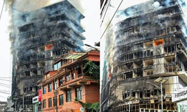 Làn sóng biểu tình ở Nepal: Khách sạn 5 sao Hilton sừng sững một thời bị thiêu rụi