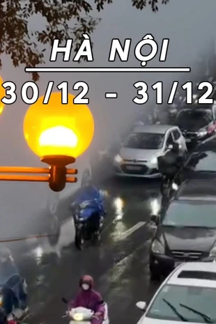 Ngày cuối năm Hà Nội mưa rải rác, trời rét