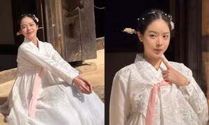 Hoa hậu Thanh Thủy được khen "như xé truyện bước ra" trong trang phục hanbok