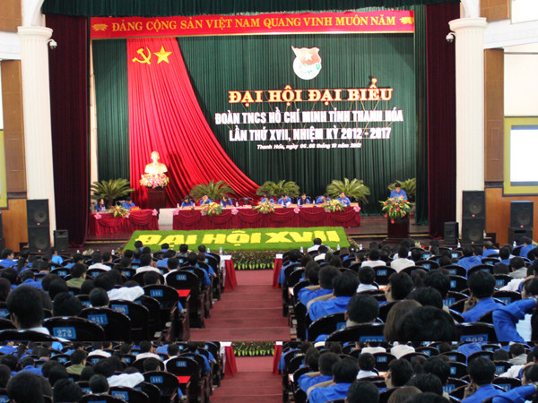Phiên họp thứ nhất Đại hội Đại biểu Đoàn TNCS Hồ Chí Minh tỉnh Thanh Hóa lần thứ XVII, nhiệm kỳ 2012- 2017, chiều 6- 10.